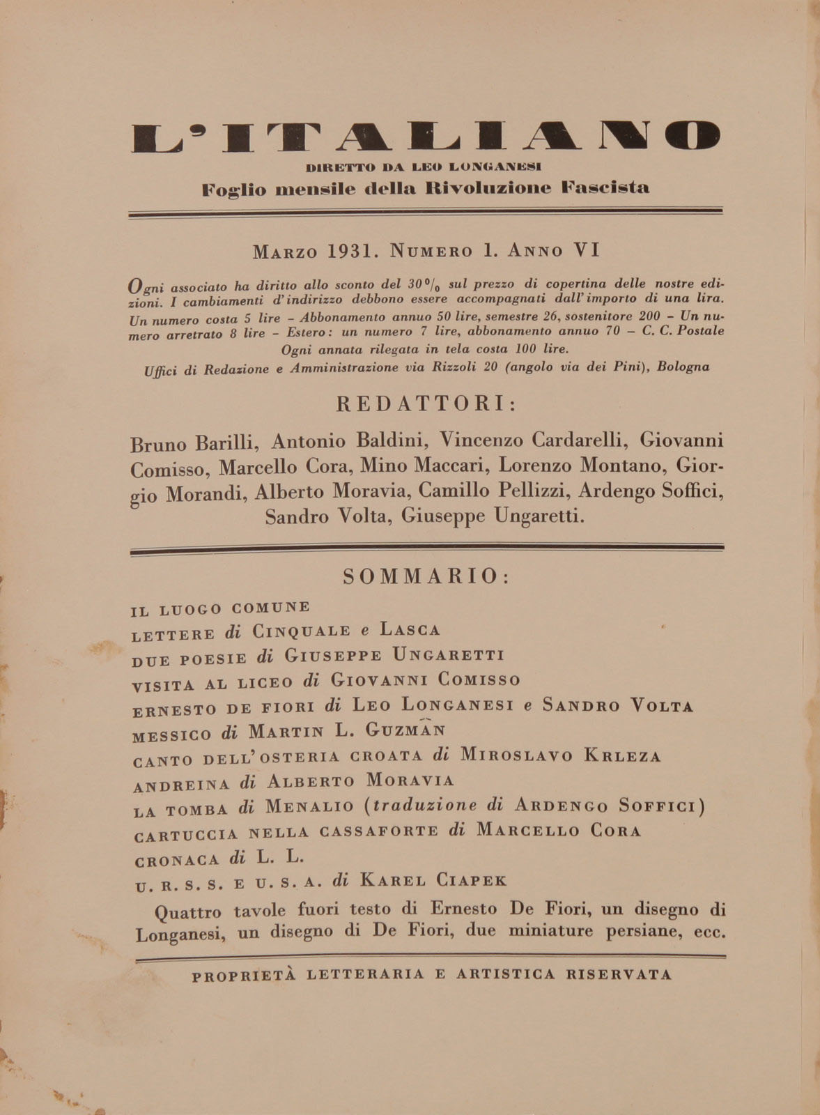L'Italiano -  6 (1931), n. 1, pp. 50-55